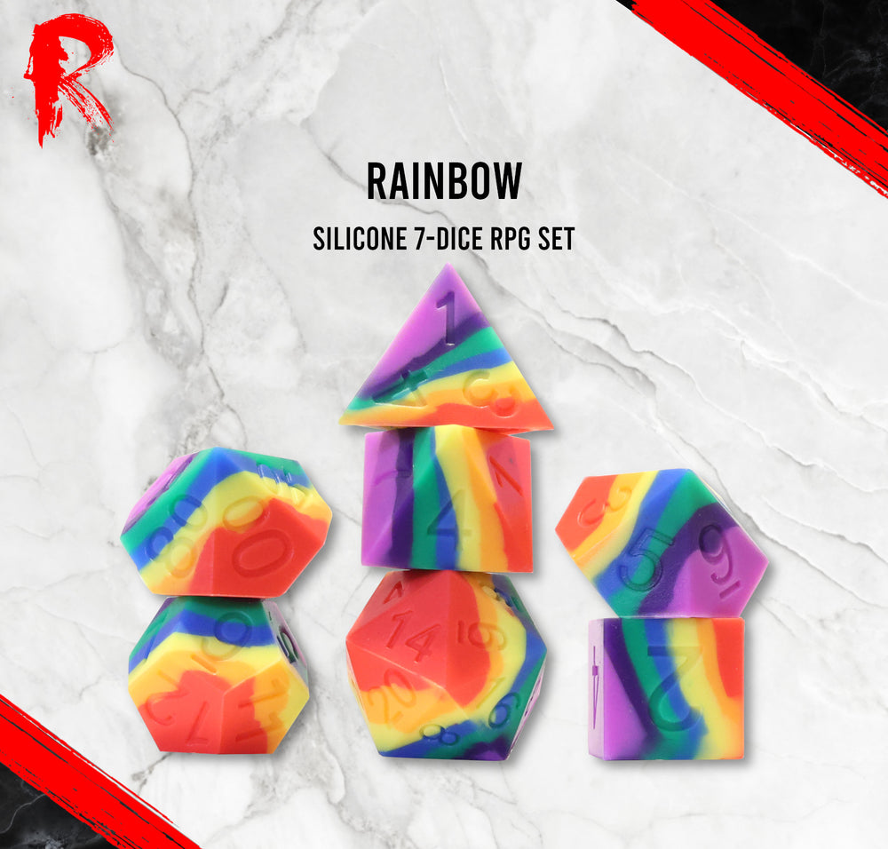 Rainbow Silicone Dice RPG Set - Ronin Games