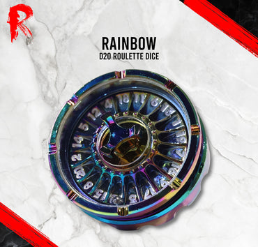 D20 Roulette Dice - Rainbow - Ronin Games Dice - DT022