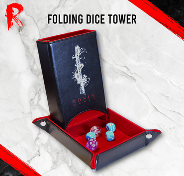 Ronin Folding Dice Tower and Tray - Black and Red