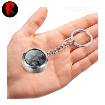 Keychain Mini Metal Dice (Ancient Silver) - Silver Keychain - Ronin Games MT-015