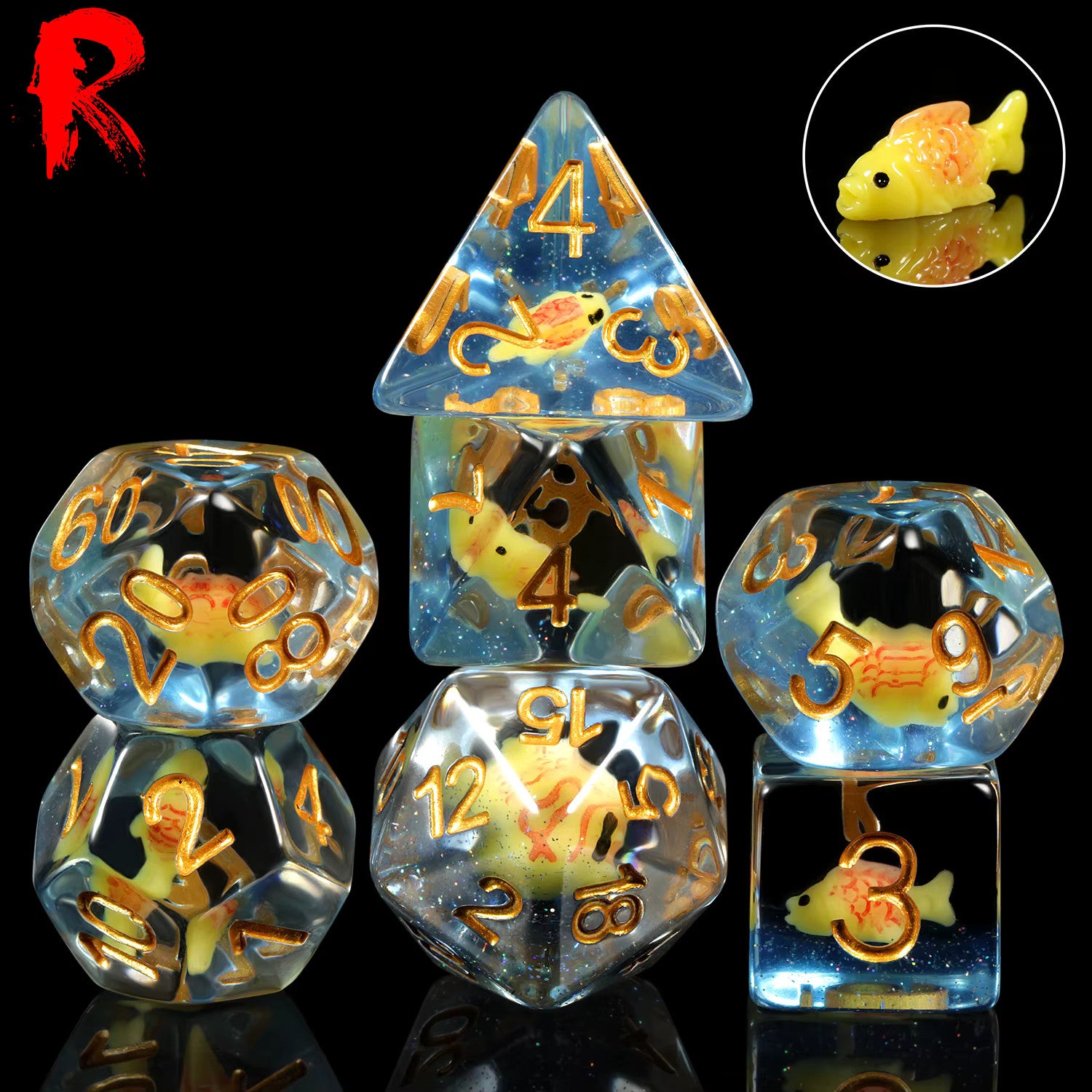 Lucky Fish Resin Dice RPG Set - Ronin Games