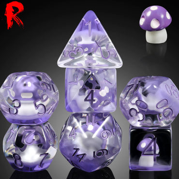 Purple Mushroom Resin Dice RPG Set - Ronin Games