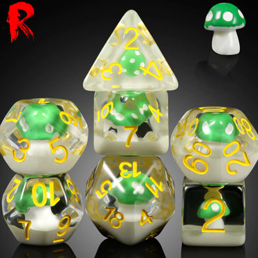 Green Mushroom Resin Dice RPG Set - Ronin Games