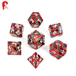 Red Rainbow - Metal 7-Dice RPG Set - Ronin Games Dice SMD004