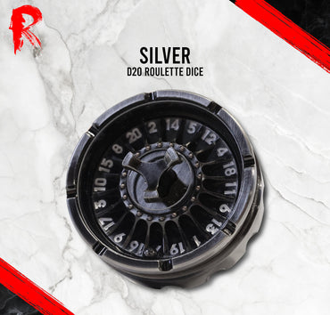 D20 Roulette Dice - Silver - Ronin Games Dice - DT021
