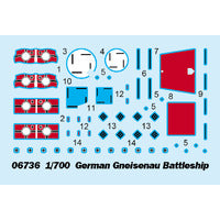 1/700 German Gneisenau Battleship Plastic Model Kit
