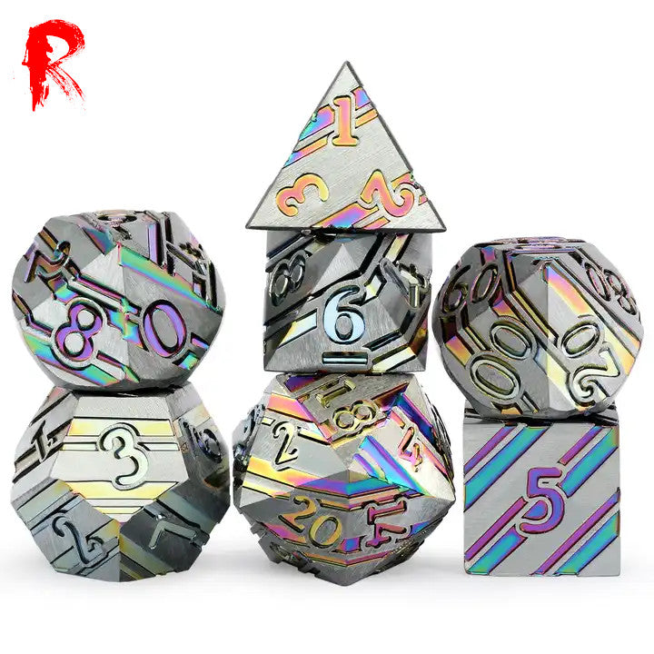 Technofuture - Metal 7-Dice RPG Set - Ronin Games Dice