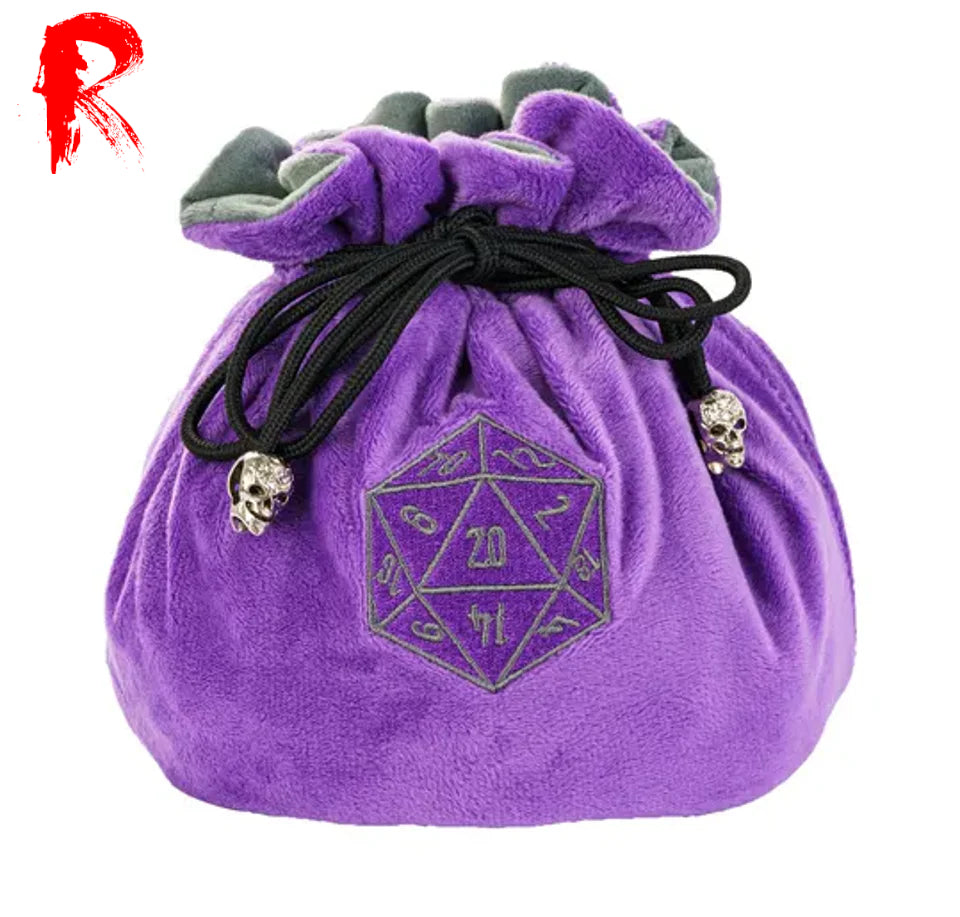 Multipocket Super Soft Dice Bag - D20 - Purple - Ronin Games