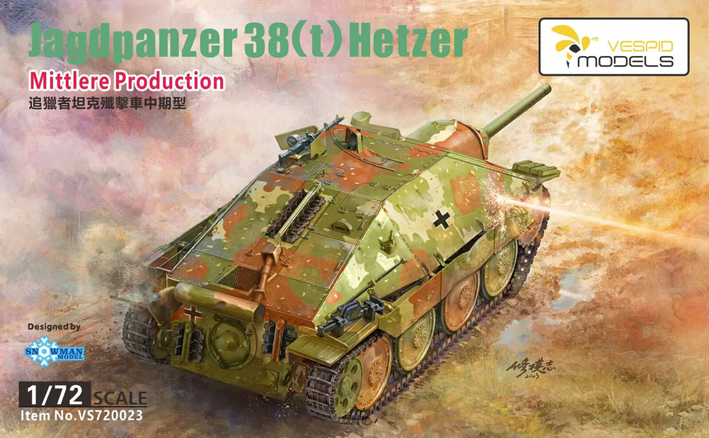 Vespid 1/72 Jagdpanzer38(t)Hetzer Mid Production Plastic Model Kit
