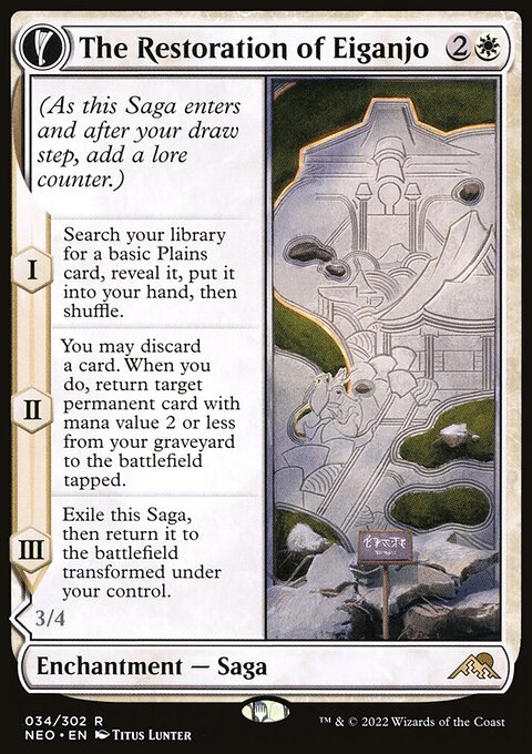 The Restoration of Eiganjo // Architect of Restoration [Kamigawa: Neon Dynasty Prerelease Promos]
