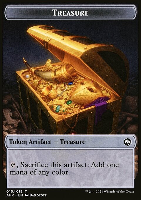 Treasure // Zombie Double-Sided Token [Dungeons & Dragons: Adventures in the Forgotten Realms Tokens]