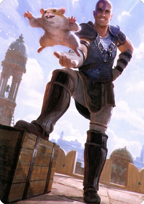 Minsc & Boo, Timeless Heroes Art Card (72) (Gold-Stamped Signature) [Commander Legends: Battle for Baldur's Gate Art Series]