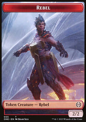 Rebel // Phyrexian Beast Double-Sided Token [Phyrexia: All Will Be One Tokens]