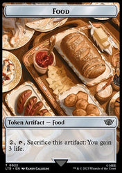 Spirit // Food (0022) Double-Sided Token (Surge Foil) [The Lord of the Rings: Tales of Middle-Earth Tokens]