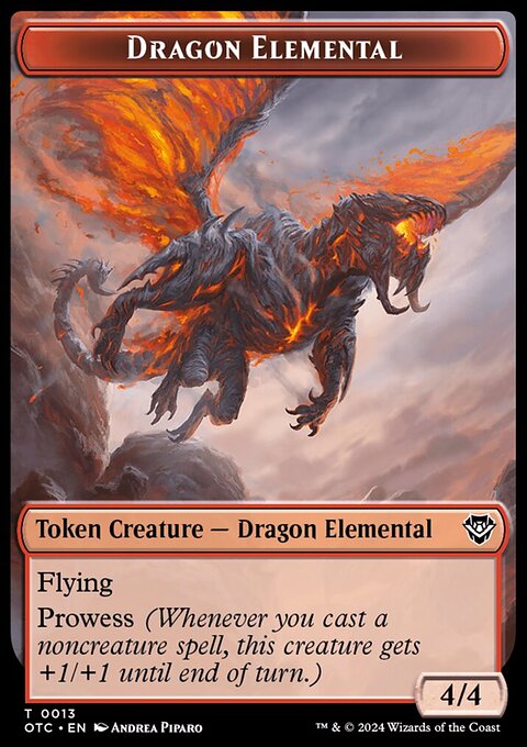 Dragon Elemental // Bird Illusion Double-Sided Token [Outlaws of Thunder Junction Commander Tokens]