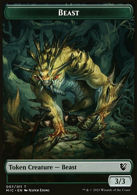 Beast (007) // Spider Double-Sided Token [Innistrad: Midnight Hunt Commander Tokens]