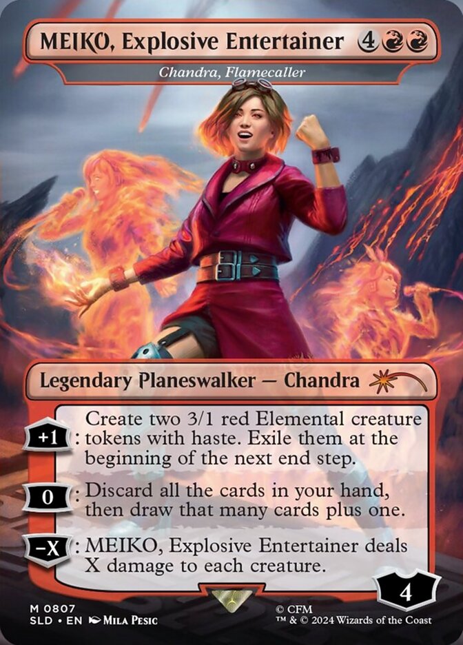 MEIKO, Explosive Entertainer - Chandra, Flamecaller (Japanese) [Secret Lair Drop Series]