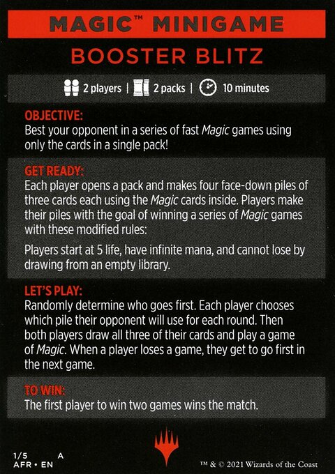 Booster Blitz (Magic Minigame) [Dungeons & Dragons: Adventures in the Forgotten Realms Minigame]