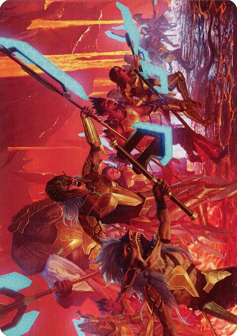 Roar of Resistance Art Card (Gold-Stamped Signature) [Phyrexia: All Will Be One Art Series]