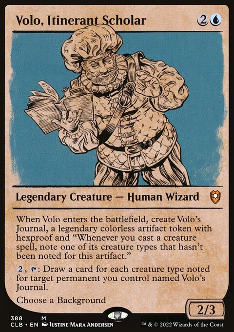 Volo, Itinerant Scholar (Showcase) [Commander Legends: Battle for Baldur's Gate]