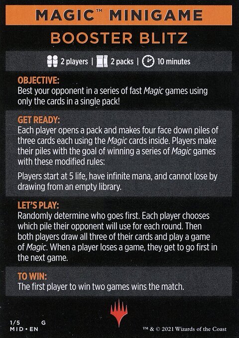 Booster Blitz (Magic Minigame) [Innistrad: Midnight Hunt Minigame]