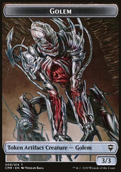 Golem // Zombie Double-Sided Token [Commander Legends Tokens]