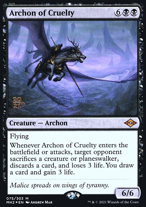 Archon of Cruelty [Modern Horizons 2 Prerelease Promos]