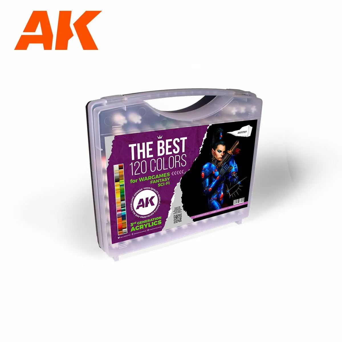AK Interactve 3Gen Acrylics - Briefcase 120 Best Colours for Wargames, Fantasy and SciFi