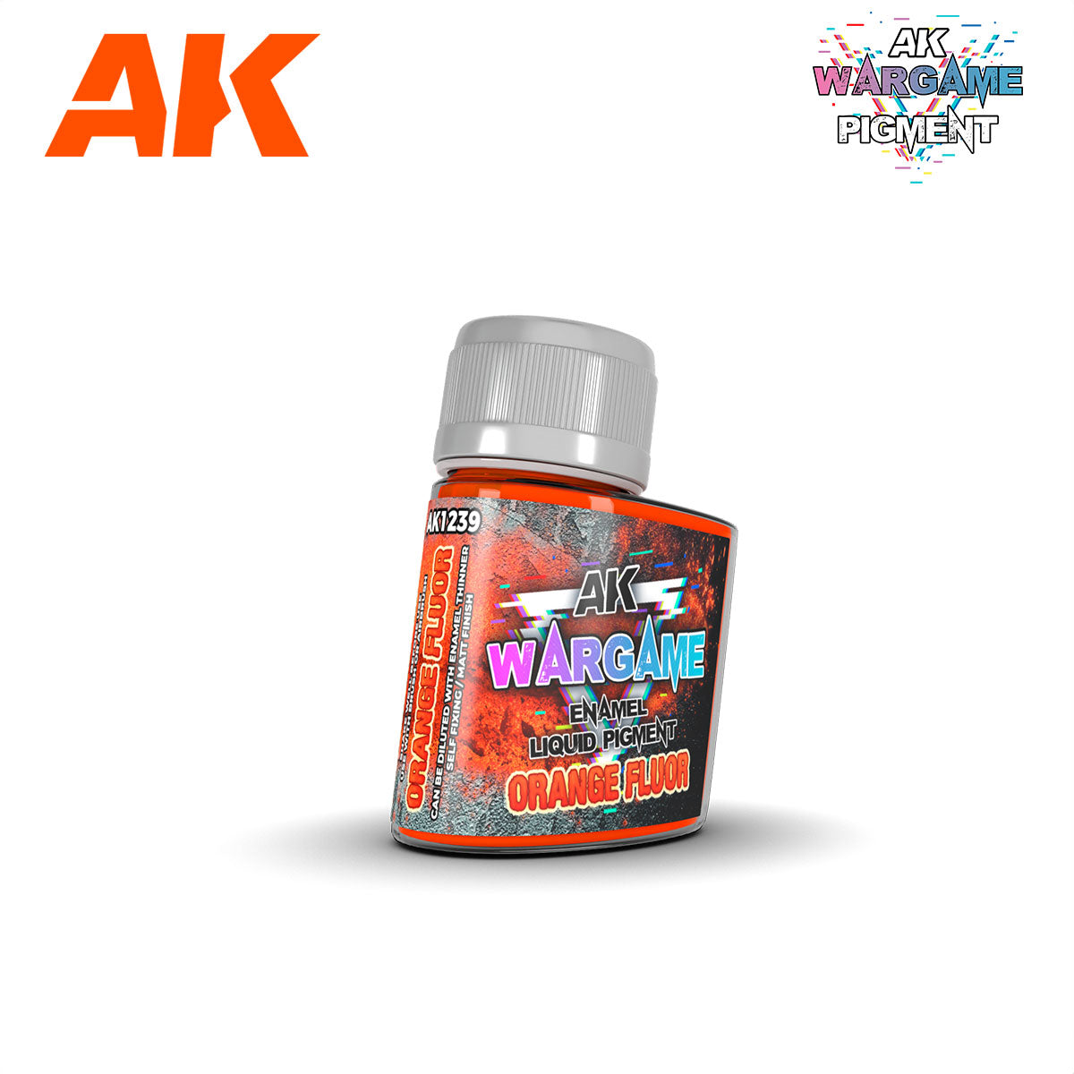 AK Interactive Wargame Enamel Liquid Pigments - Orange Fluor 35ml