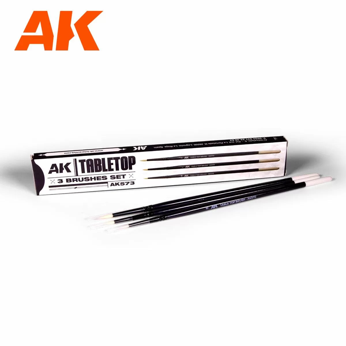 AK Interactive Brushes - Tabletop Brushes Set 0, 1, 2
