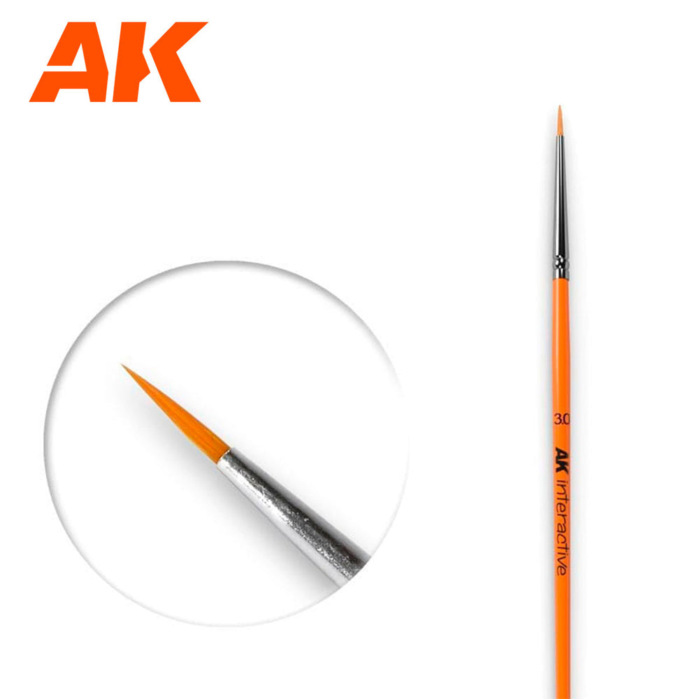 Ak Interactive - Brushes - Round Brush 3/0 Synthetic