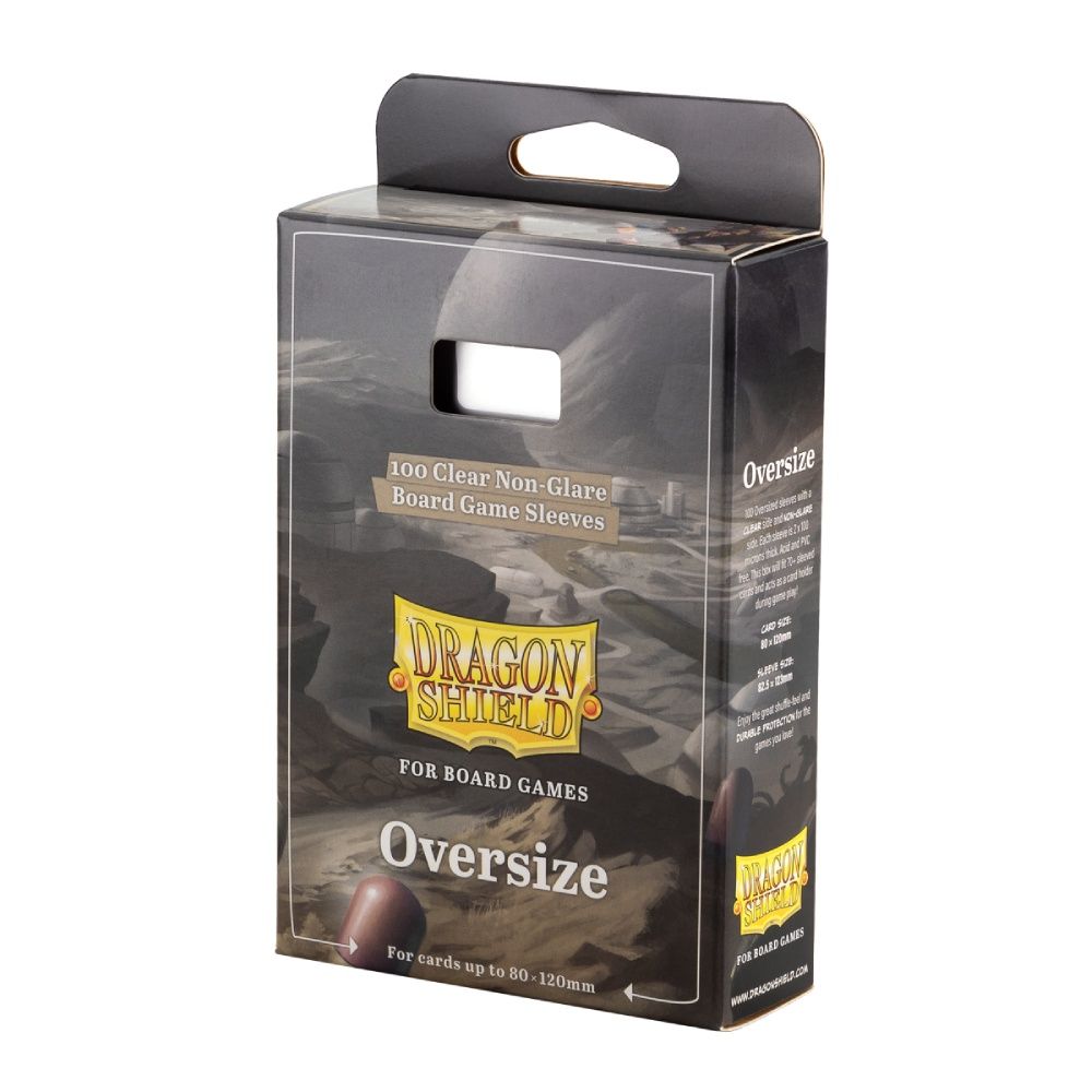 Board Game Sleeves - Dragon Shield - 100 Clear Non-Glare - Oversize