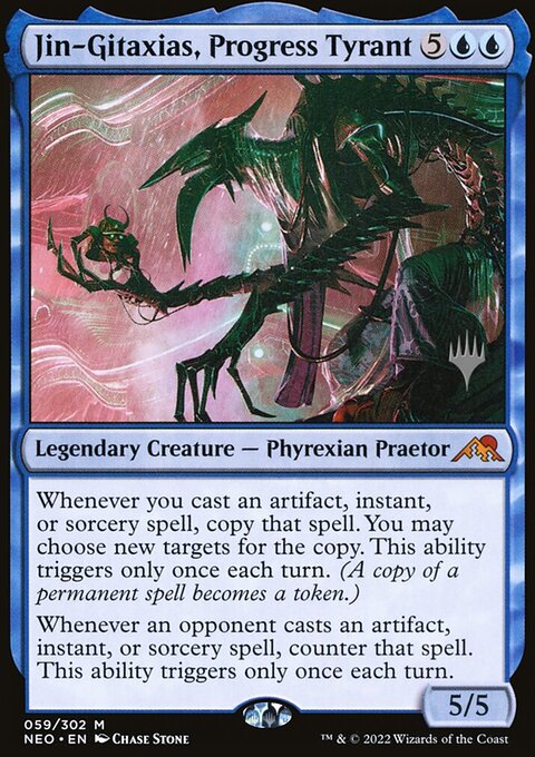 Jin-Gitaxias, Progress Tyrant [Kamigawa: Neon Dynasty Prerelease Promos]