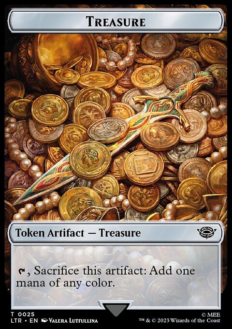 Treasure // Food (0022) Double-Sided Token (Surge Foil) [The Lord of the Rings: Tales of Middle-Earth Tokens]