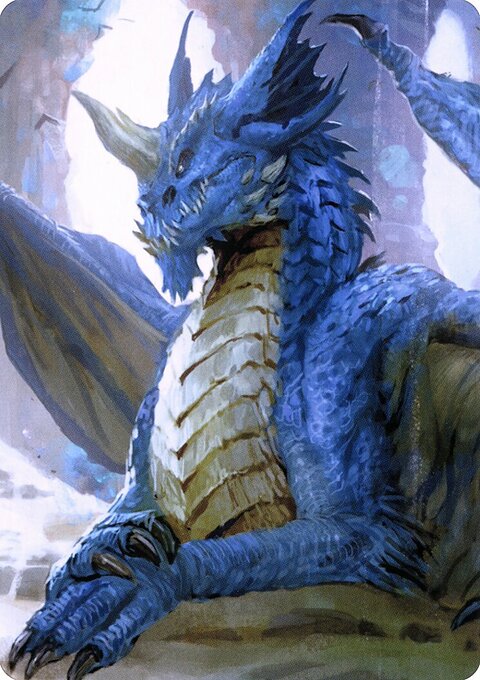 Young Blue Dragon Art Card (Gold-Stamped Signature) [Commander Legends: Battle for Baldur's Gate Art Series]