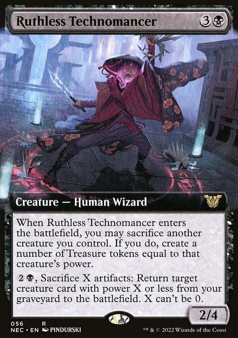 Ruthless Technomancer (Extended Art) [Kamigawa: Neon Dynasty Commander]