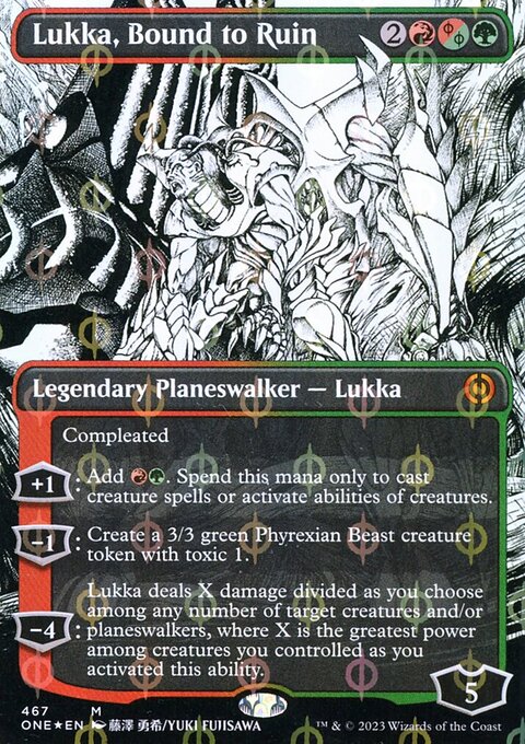 Lukka, Bound to Ruin (Borderless Manga Step-and-Compleat Foil) [Phyrexia: All Will Be One]