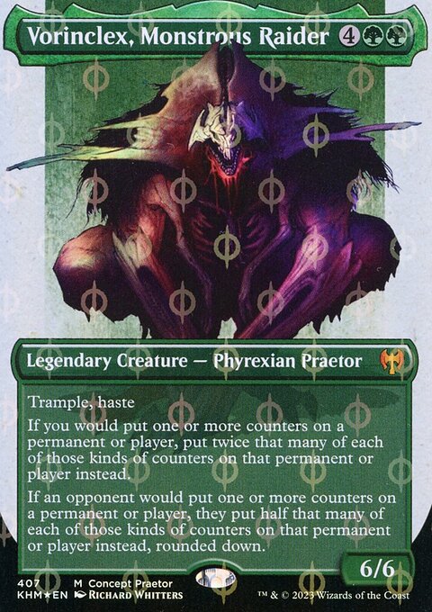 Vorinclex, Monstrous Raider (Borderless Concept Praetors Step-and-Compleat Foil) [Phyrexia: All Will Be One]