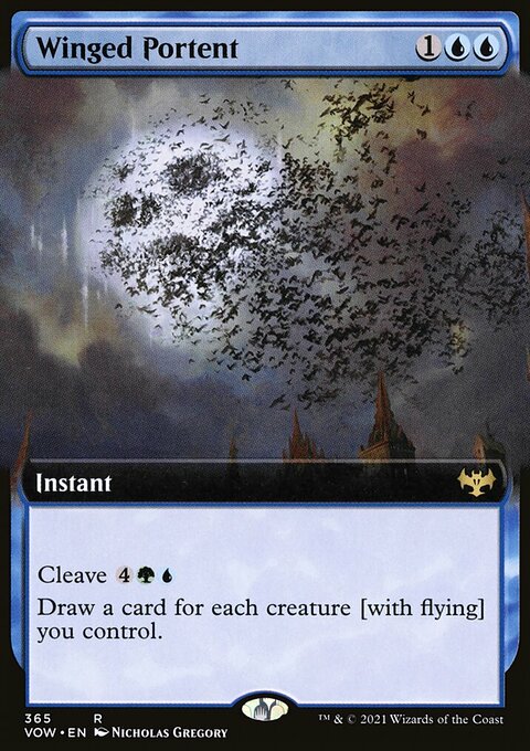 Winged Portent (Extended Art) [Innistrad: Crimson Vow]