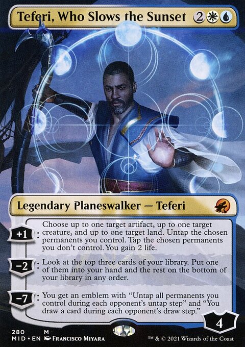 Teferi, Who Slows the Sunset (Borderless) [Innistrad: Midnight Hunt]
