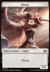 Angel // Treasure Double-Sided Token [Duskmourn: House of Horror Commander Tokens]