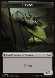 Demon // Manifest Double-Sided Token [Duskmourn: House of Horror Tokens]