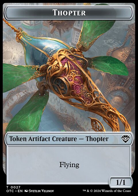 Thopter // Manifest Double-Sided Token [Outlaws of Thunder Junction Commander Tokens]