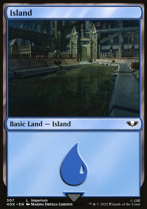 Island (307) (Surge Foil) [Warhammer 40,000]