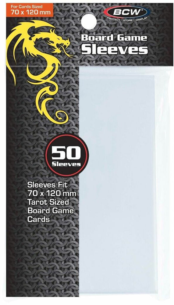 BCW Board Game Sleeves Standard Tarot Clear (70mm x 120mm) (50 Sleeves Per Pack)