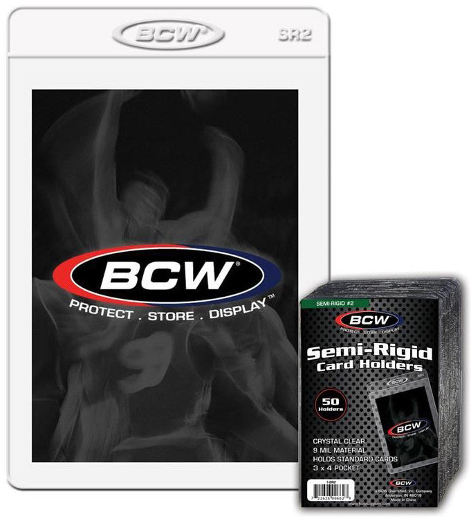 BCW Semi Rigid Card Holder #2 (3" x 4" 1/2) (50 Holders Per Pack)