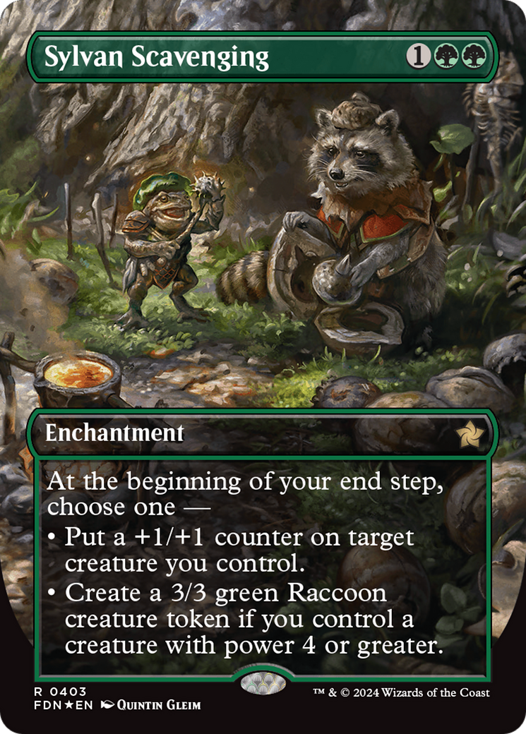 Sylvan Scavenging (Borderless) (Mana Foil) [Foundations]