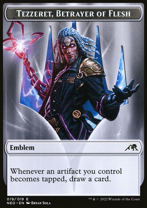 Spirit (002) // Tezzeret, Betrayer of Flesh Emblem Double-Sided Token [Kamigawa: Neon Dynasty Tokens]