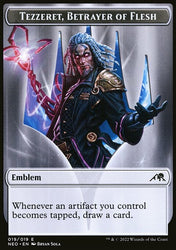 Spirit (002) // Tezzeret, Betrayer of Flesh Emblem Double-Sided Token [Kamigawa: Neon Dynasty Tokens]