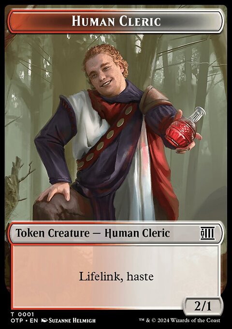 Human Cleric // Plot Double-Sided Token [Outlaws of Thunder Junction: Breaking News Tokens]